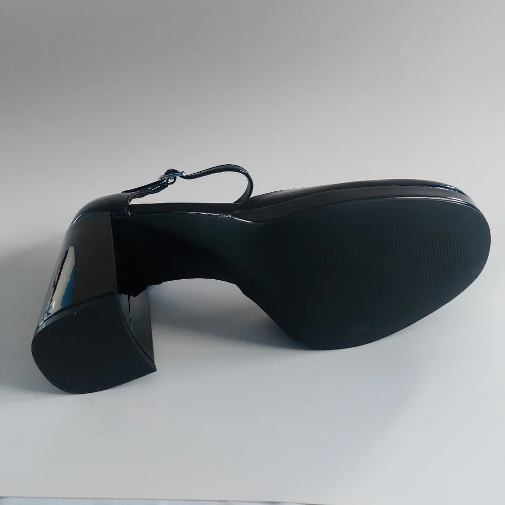 Madden girl‎ unaa black patent leather platform heels size 10M